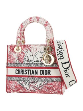 Dior Red and White Medium Royale d'Amour Lady D-Lite
