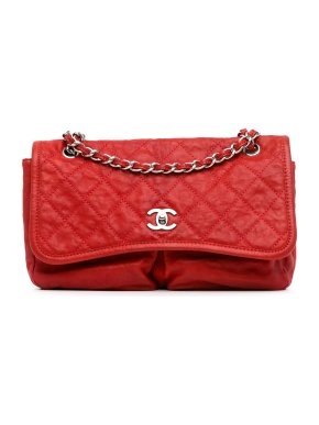 Chanel Red Medium Grained Calfskin Natural Beauty Flap Bag