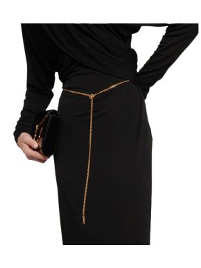 Saint Laurent Gold Tone Cassandre Chain Belt