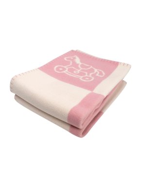 Hermes Pink and White Avalon Baby Blanket