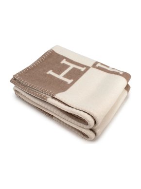 Hermes Etoupe and cream avalon baby blanket