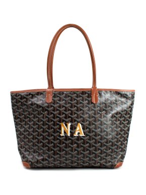 Goyard Black and brown Goyardine Canvas tote bag