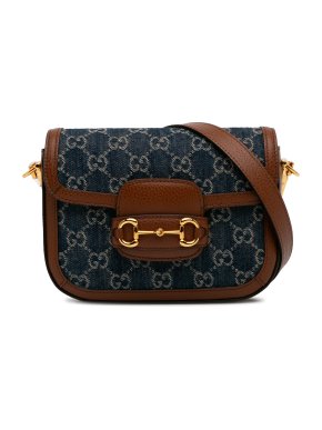 Gucci Mini GG Denim Horsebit 1955 Shoulder Bag