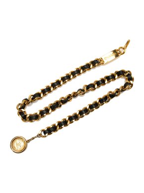 Chanel Black CC Medallion Chain Belt