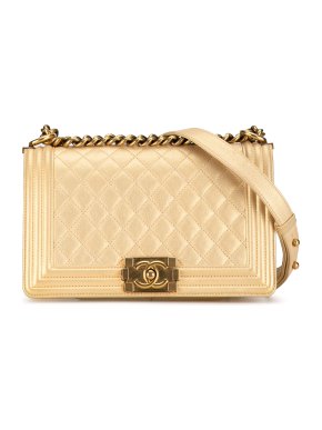 Chanel Metallic Gold Medium Lambskin Boy Bag