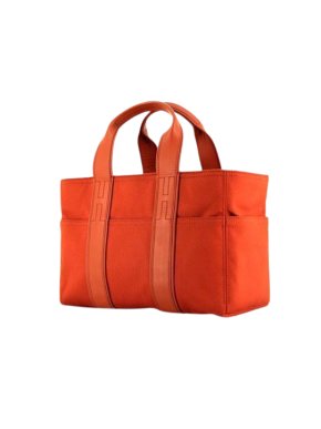 Hermes Orange Toile Acapulco PM Tote Bag