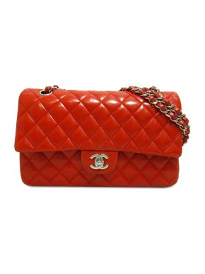 Chanel Red Lambskin Medium Double Flap Bag