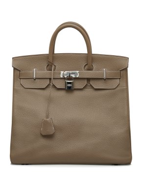 Hermes HAC Birkin 40 in Etoupe Clemence Leather with Palladium Hardware