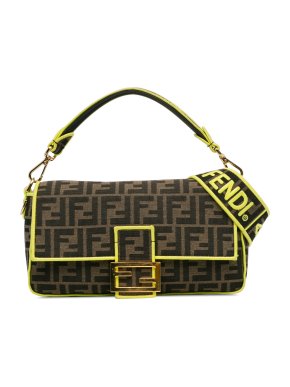 Fendi Medium Zucca Fluo Trim Baguette Bag