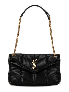 Saint Laurent Black Small LouLou Puffer Shoulder Bag