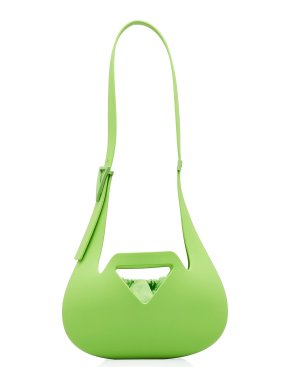 Bottega Veneta Green Small Rubber Moulded Punch Shoulder Bag