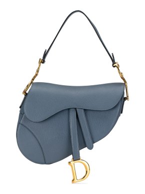 Dior Blue Medium Leather Saddle Bag