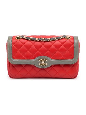 Chanel Red Two-Tone Day Flap Bag