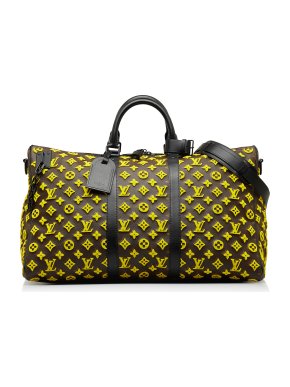 Louis Vuitton Monogram Tuffetage Triangle Keepall Bandouliere 50