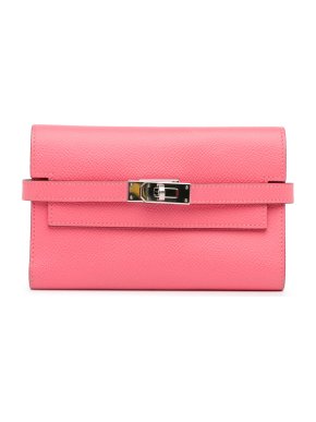 Hermes Kelly Classic Wallet in Rose Lipstick Epsom Leather with Palladium Hardware