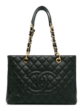 Chanel Black Caviar Leather Grand Shopping Tote