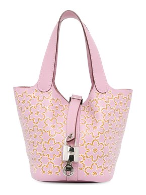 Hermes Mauve Sylvestre Micro Swift Lucky Daisy Picotin Lock 14