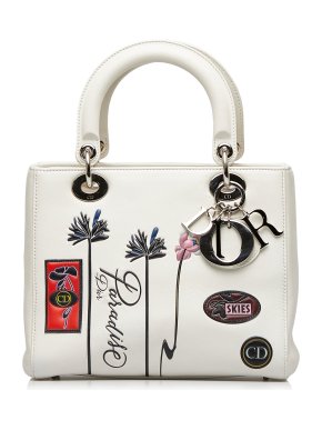 Dior White Medium Lambskin Paradise Lady Dior