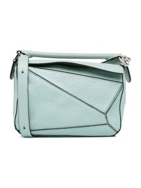 Loewe Pale Blue Small Embossed Puzzle Bag