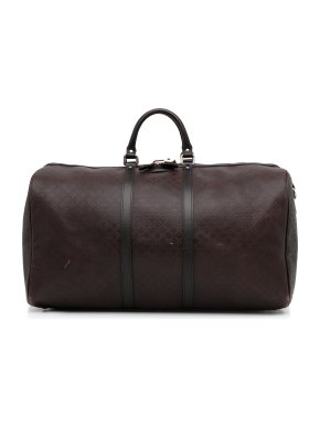 Gucci Brown Large Diamante Bright Carry-On Duffle Bag