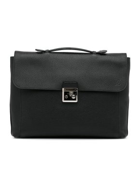 Louis Vuitton Black Taurillon Serviette Dorian Briefcase