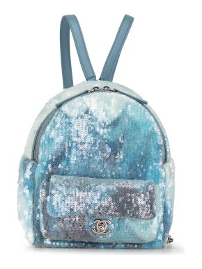 Chanel Tricolour Blue Sequin Waterfall Backpack