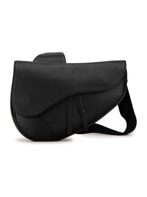 Dior Black Leather Saddle Crossbody Bag