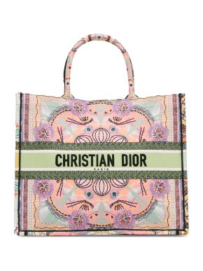 Dior Multicoloured Large Embroidered Canvas Book Tote