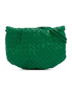 Bottega Veneta Green Nappa Intrecciato Mini Bulb Crossbody Bag