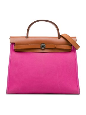Hermes Pink Toile Herbag Zip 31