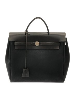 Hermes Black Toile Herbag PM