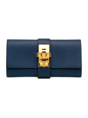 Hermes Blue Swift Medor Clutch 23