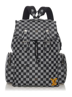 Louis Vuitton Black and White Distorted Damier Christopher  Backpack
