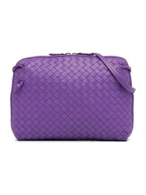 Bottega Veneta Purple Intrecciato Nodini Crossbody Bag