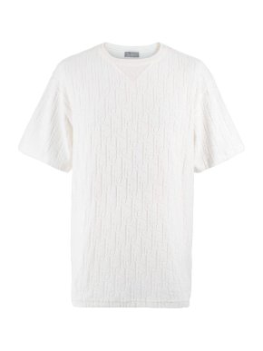 Dior White Monogram Terry Towelling T-Shirt