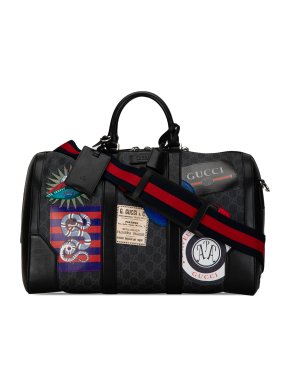 Gucci Black GG Supreme Night Courrier Travel Bag
