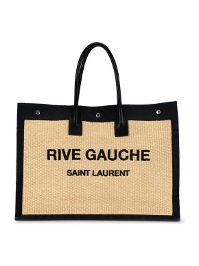 Saint Laurent Large Rive Gauche Raffia Tote Bag