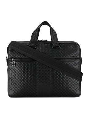 Bottega Veneta Khaki Intrecciato Aurelio Briefcase