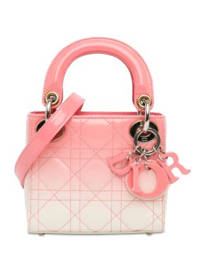 Dior Pink Micro Ombre Patent Cannage Lady Dior