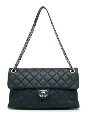 Chanel Navy Lambskin Burgundy Rocks Flap Bag