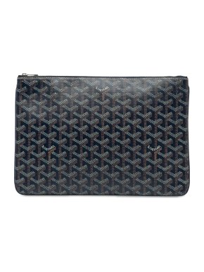 Goyard Navy Goyardine Senat MM Clutch