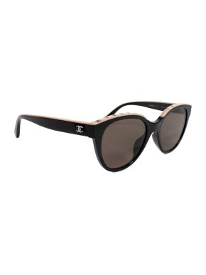 Chanel Black and Beige Logo Sunglasses