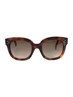 Celine Brown Tortoiseshell Oversized Audrey Sunglasses