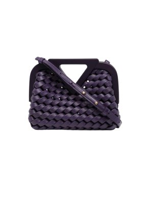 Bottega Veneta Purple Small Intrecciato Point Bag