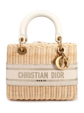 Dior Beige Wicker Medium Lady Dior