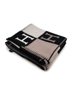 Hermes Black and Grey Avalon III Throw Blanket