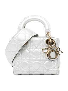 Etro Metallic Silver Mini Supple Lady Dior