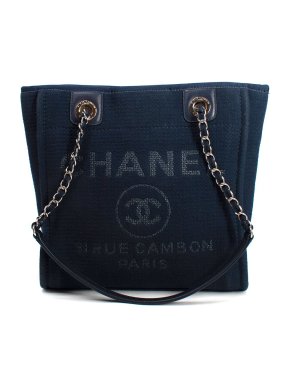 Chanel Navy Small Deauville Tote Bag