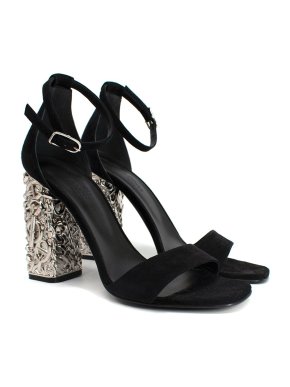 Hermes Black Suede Glam 105 Sandal