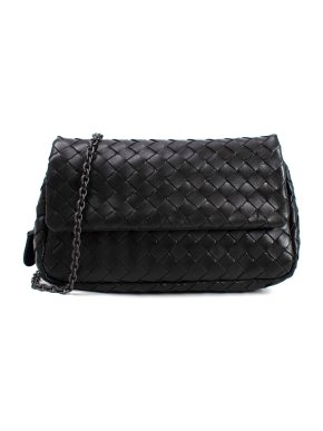 Bottega Veneta Black Intrecciato Wallet on Chain